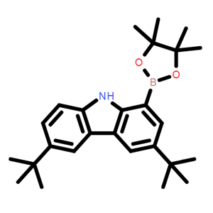 3,6-二叔丁基-1-(4,4,5,5-四甲基-1,3,2-二氧硼雜環(huán)戊烷-2-基)-9H-咔唑；1510810-80-6；紅色熒光摻雜材料