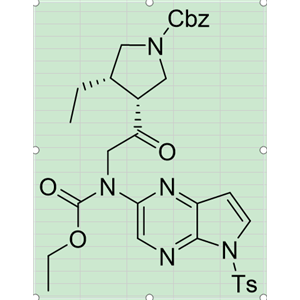 芐基(3R,4S)-3-(N-(乙氧基羰基)-N-(5-甲苯磺?；?5H-吡咯并[2,3-b]吡嗪-2-基)甘氨?；?-4-乙基吡咯烷-1-羧酸酯