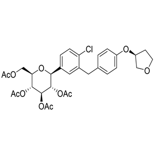 (1S)-1,5-脫水-2,3,4,6-四-O-乙酰基-1-C-[4-氯-3-[[4-[[(3S)-四氫呋喃-3-基]氧基]苯基]甲基]苯基]-D-葡萄糖醇