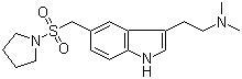 CAS 登錄號：181183-52-8, 阿莫曲坦, 3-(2-二甲胺乙基)-5-(1-吡咯烷基磺酰甲基)-1H-吲哚