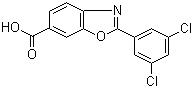 CAS 登錄號(hào)：594839-88-0, 2-(3,5-二氯苯基)-6-苯并惡唑甲酸